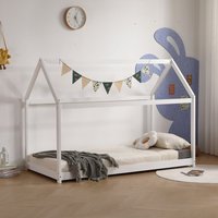 Ely - Single - Wooden House Bed - White - Wooden - 3ft - Happy Beds