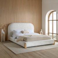 Amalfi - Double - Low Footend Bed - White - Fabric - 4ft6
