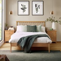 Belton - King Size - Spindle Design Bed - Oak - Wooden - 5ft