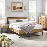 Harlow - King Size - Wood and Metal Bed - Black/Oak - Wooden/Metal - 5ft