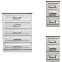 Swift Regent Ready Assembled 3 Piece Package - 5 Drawer Chest And 2 Bedside Chests - Fsc&Reg; Certified