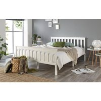 Aspire Atlantic White Wooden Bed Frame, King Size